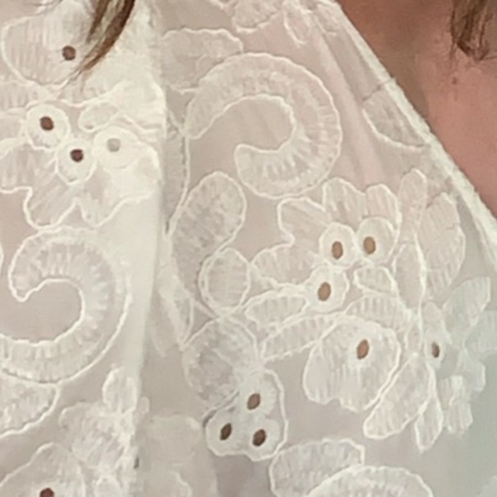 Zara white lace embroidered boho dress XS - Picture 7 of 8